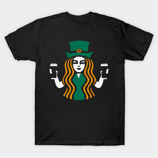 Shamrock Coffee Black T-Shirt by Daribo